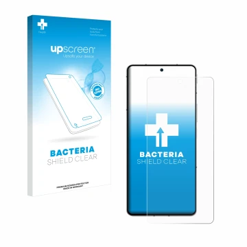 Parte frontale di una confezione del prodotto con il logo del marchio upscreen. Accanto è raffigurato il dispositivo ZTE Nubia