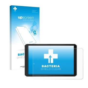 Parte frontale di una confezione del prodotto con il logo del marchio upscreen. Accanto è raffigurato il dispositivo Garmin Ca