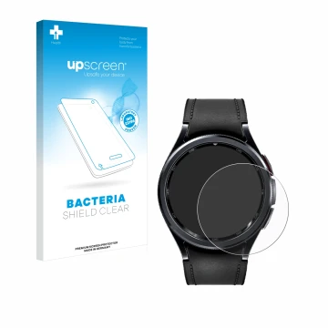 Parte frontale di una confezione del prodotto con il logo del marchio upscreen. Accanto è raffigurato il dispositivo Samsung G