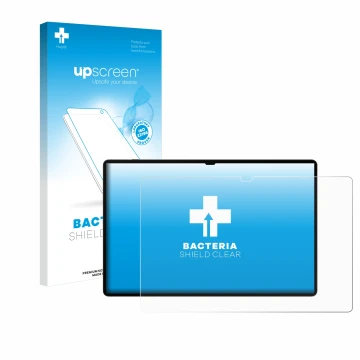 Parte frontale di una confezione del prodotto con il logo del marchio upscreen. Accanto è raffigurato il dispositivo Samsung G