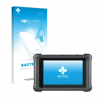 Parte frontale di una confezione del prodotto con il logo del marchio upscreen. Accanto è raffigurato il dispositivo Autel Max