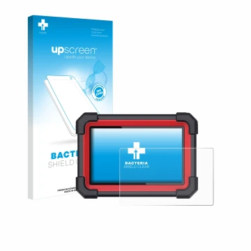 Parte frontale di una confezione del prodotto con il logo del marchio upscreen. Accanto è raffigurato il dispositivo Launch X-