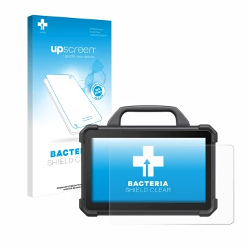 Parte frontale di una confezione del prodotto con il logo del marchio upscreen. Accanto è raffigurato il dispositivo Launch X-