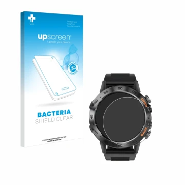 Parte frontale di una confezione del prodotto con il logo del marchio upscreen. Accanto è raffigurato il dispositivo LIGE BW18