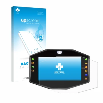 Parte frontale di una confezione del prodotto con il logo del marchio upscreen. Accanto è raffigurato il dispositivo Suzuki V-