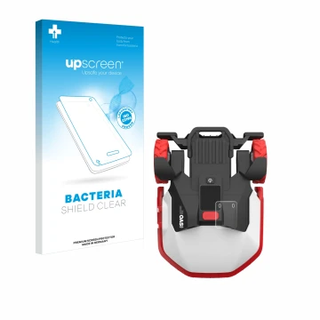 Parte frontale di una confezione del prodotto con il logo del marchio upscreen. Accanto è raffigurato il dispositivo Kress Mis