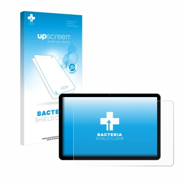 Parte frontale di una confezione del prodotto con il logo del marchio upscreen. Accanto è raffigurato il dispositivo Doogee T3