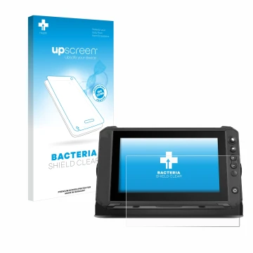 Parte frontale di una confezione del prodotto con il logo del marchio upscreen. Accanto è raffigurato il dispositivo Lowrance 
