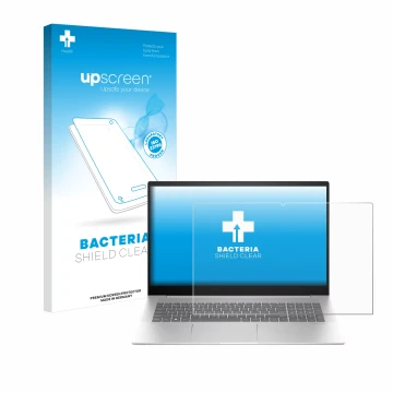 Parte frontale di una confezione del prodotto con il logo del marchio upscreen. Accanto è raffigurato il dispositivo HP Envy 1