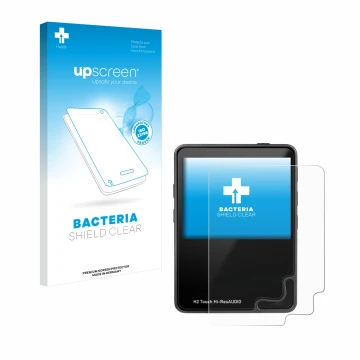 Parte frontale di una confezione del prodotto con il logo del marchio upscreen. Accanto è raffigurato il dispositivo HifiWalke