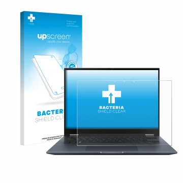 Parte frontale di una confezione del prodotto con il logo del marchio upscreen. Accanto è raffigurato il dispositivo ASUS Vivo