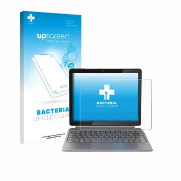 Parte frontale di una confezione del prodotto con il logo del marchio upscreen. Accanto è raffigurato il dispositivo Alldocube