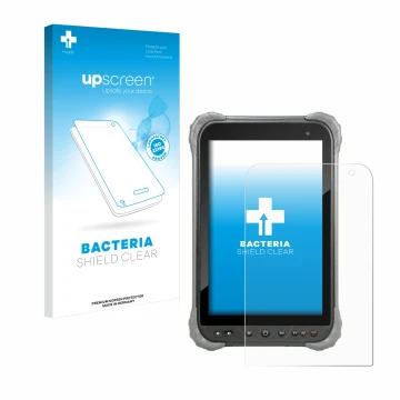 Parte frontale di una confezione del prodotto con il logo del marchio upscreen. Accanto è raffigurato il dispositivo Juniper S