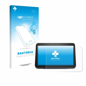 Parte frontale di una confezione del prodotto con il logo del marchio upscreen. Accanto è raffigurato il dispositivo Amazon Ec