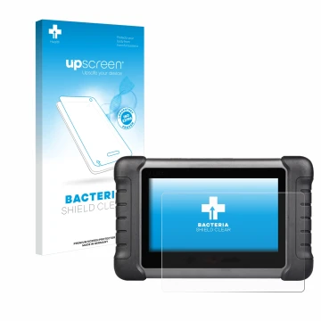Parte frontale di una confezione del prodotto con il logo del marchio upscreen. Accanto è raffigurato il dispositivo Autel Max