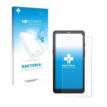 Parte frontale di una confezione del prodotto con il logo del marchio upscreen. Accanto è raffigurato il dispositivo Boox Palm