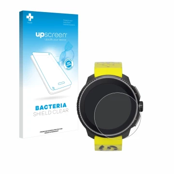 Parte frontale di una confezione del prodotto con il logo del marchio upscreen. Accanto è raffigurato il dispositivo Suunto Ra
