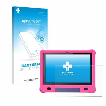 Parte frontale di una confezione del prodotto con il logo del marchio upscreen. Accanto è raffigurato il dispositivo Pritom B1