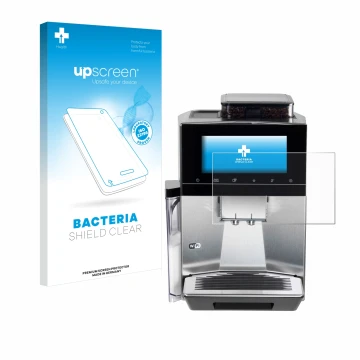 Parte frontale di una confezione del prodotto con il logo del marchio upscreen. Accanto è raffigurato il dispositivo Siemens E