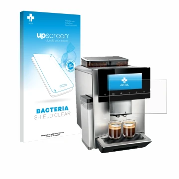 Parte frontale di una confezione del prodotto con il logo del marchio upscreen. Accanto è raffigurato il dispositivo Siemens E