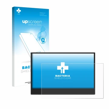 Parte frontale di una confezione del prodotto con il logo del marchio upscreen. Accanto è raffigurato il dispositivo Lenovo L1