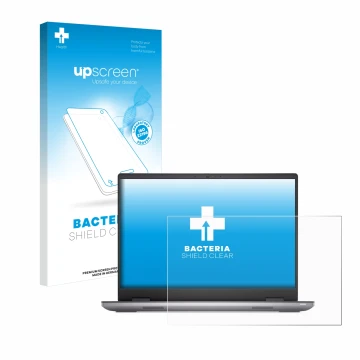 Parte frontale di una confezione del prodotto con il logo del marchio upscreen. Accanto è raffigurato il dispositivo Dell Prec