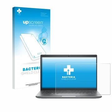 Parte frontale di una confezione del prodotto con il logo del marchio upscreen. Accanto è raffigurato il dispositivo Dell Prec