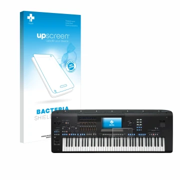 Parte frontale di una confezione del prodotto con il logo del marchio upscreen. Accanto è raffigurato il dispositivo Yamaha Ge