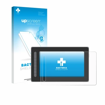 Parte frontale di una confezione del prodotto con il logo del marchio upscreen. Accanto è raffigurato il dispositivo XP-Pen Ar