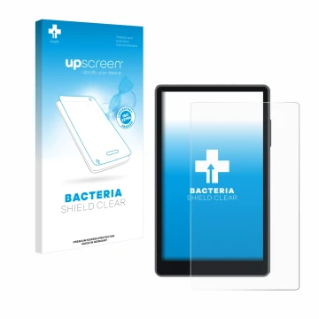 Parte frontale di una confezione del prodotto con il logo del marchio upscreen. Accanto è raffigurato il dispositivo Keystone 