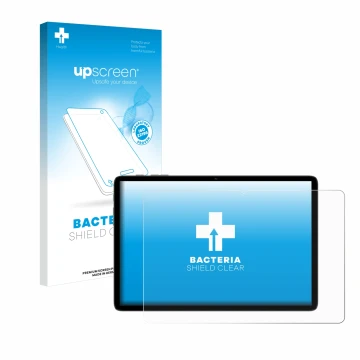 Parte frontale di una confezione del prodotto con il logo del marchio upscreen. Accanto è raffigurato il dispositivo Teclast P