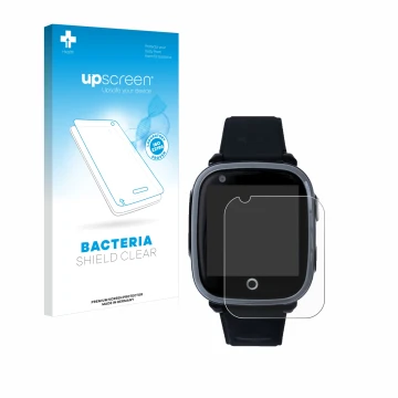 Parte frontale di una confezione del prodotto con il logo del marchio upscreen. Accanto è raffigurato il dispositivo SoyMomo S