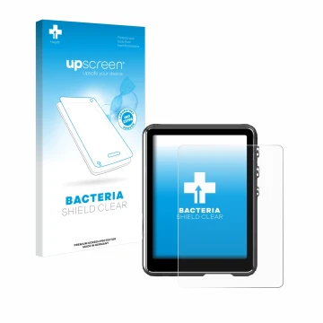 Parte frontale di una confezione del prodotto con il logo del marchio upscreen. Accanto è raffigurato il dispositivo Mechen M3