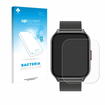 Parte frontale di una confezione del prodotto con il logo del marchio upscreen. Accanto è raffigurato il dispositivo Popglory 