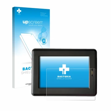 Parte frontale di una confezione del prodotto con il logo del marchio upscreen. Accanto è raffigurato il dispositivo XC Tracer