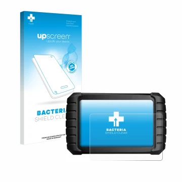 Parte frontale di una confezione del prodotto con il logo del marchio upscreen. Accanto è raffigurato il dispositivo iCarsoft 