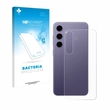 Parte frontale di una confezione del prodotto con il logo del marchio upscreen. Accanto è raffigurato il dispositivo Samsung G