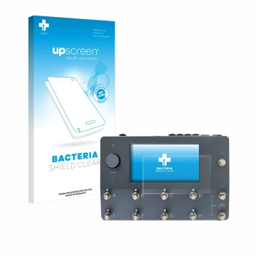 Parte frontale di una confezione del prodotto con il logo del marchio upscreen. Accanto è raffigurato il dispositivo Neural DS