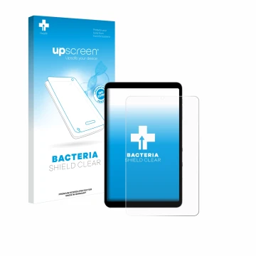 Parte frontale di una confezione del prodotto con il logo del marchio upscreen. Accanto è raffigurato il dispositivo Alldocube