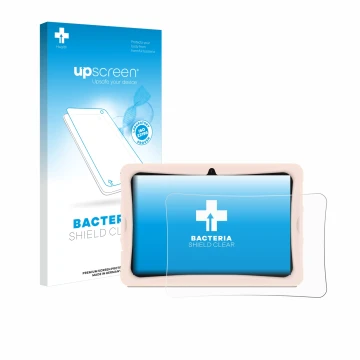 Parte frontale di una confezione del prodotto con il logo del marchio upscreen. Accanto è raffigurato il dispositivo Doogee U1