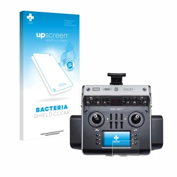 Parte frontale di una confezione del prodotto con il logo del marchio upscreen. Accanto è raffigurato il dispositivo Graupner 