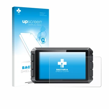 Parte frontale di una confezione del prodotto con il logo del marchio upscreen. Accanto è raffigurato il dispositivo Creality 