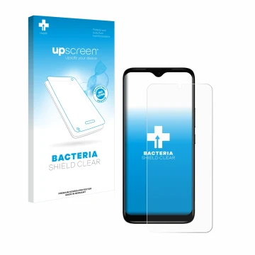 Parte frontale di una confezione del prodotto con il logo del marchio upscreen. Accanto è raffigurato il dispositivo Nokia C12
