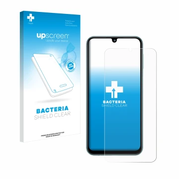 Parte frontale di una confezione del prodotto con il logo del marchio upscreen. Accanto è raffigurato il dispositivo Samsung G