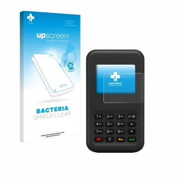 Parte frontale di una confezione del prodotto con il logo del marchio upscreen. Accanto è raffigurato il dispositivo Shopify W