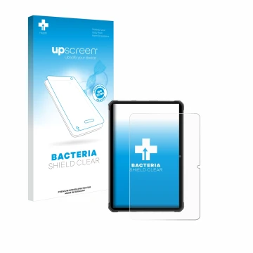 Parte frontale di una confezione del prodotto con il logo del marchio upscreen. Accanto è raffigurato il dispositivo Hotwav R7