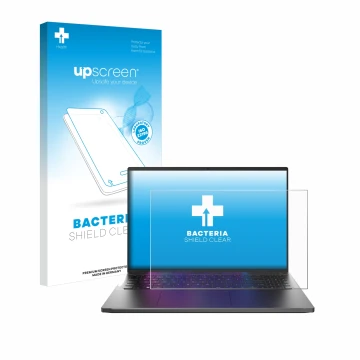 Parte frontale di una confezione del prodotto con il logo del marchio upscreen. Accanto è raffigurato il dispositivo Acer Swif