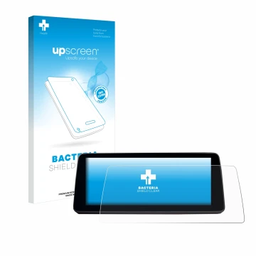 Parte frontale di una confezione del prodotto con il logo del marchio upscreen. Accanto è raffigurato il dispositivo BMW 5 G30