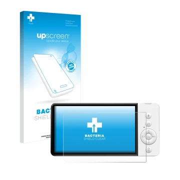 Parte frontale di una confezione del prodotto con il logo del marchio upscreen. Accanto è raffigurato il dispositivo GHB ABM72
