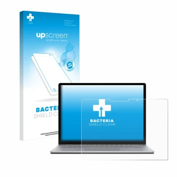 Parte frontale di una confezione del prodotto con il logo del marchio upscreen. Accanto è raffigurato il dispositivo Microsoft